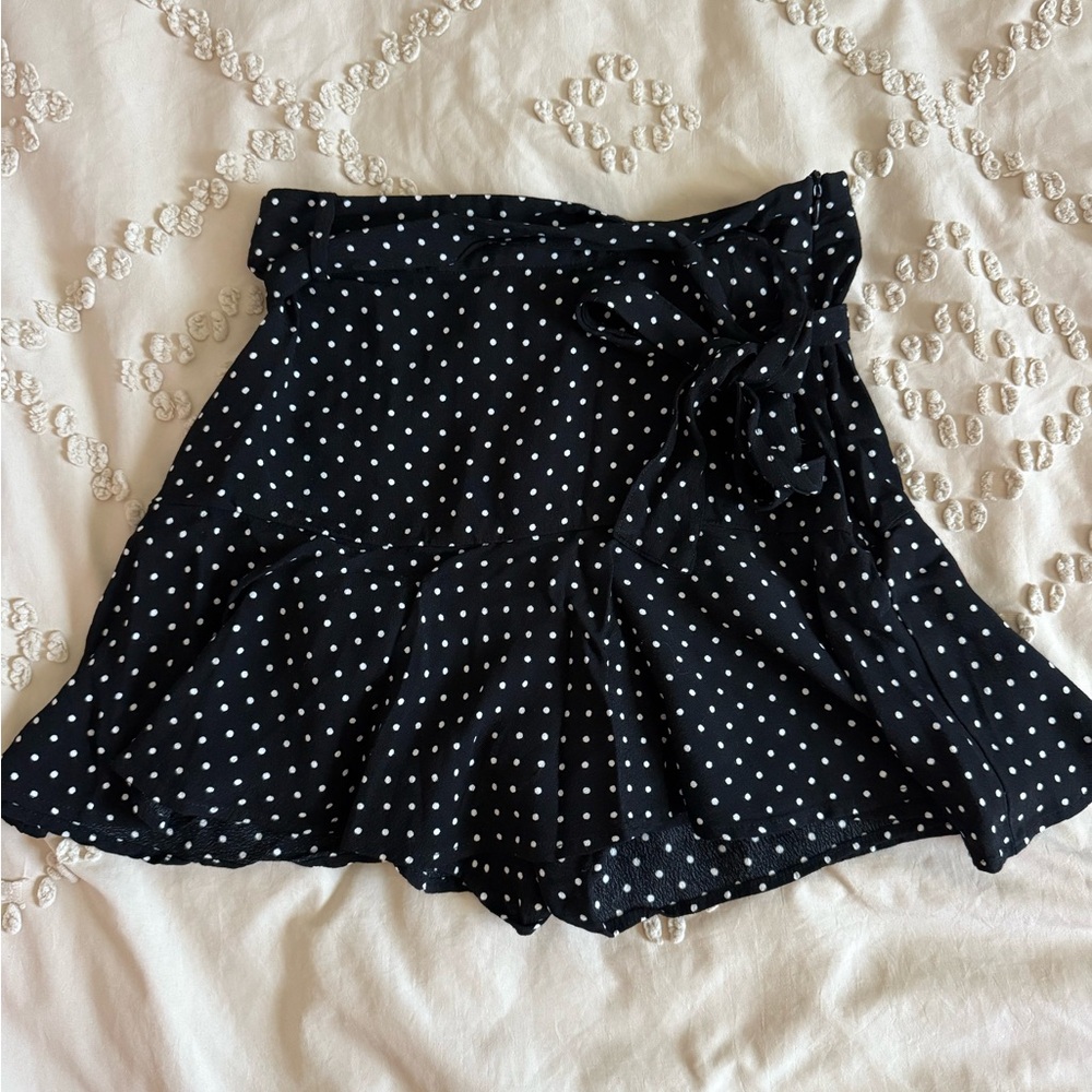 Zara Black and White Polka Dot Skort